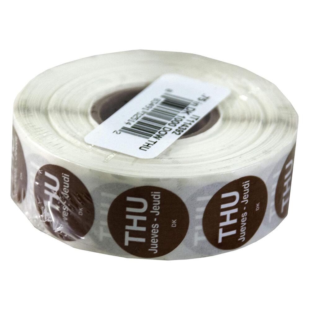 7815 IT1143924 Day of the Week 3/4" Circle Permanent Label, THU Roll of